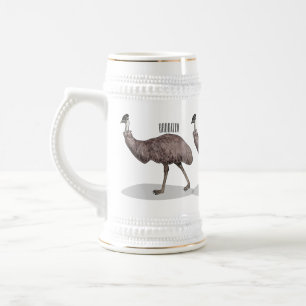 Caneca De Cerveja Ilustração de desenho animado de aves da Emu