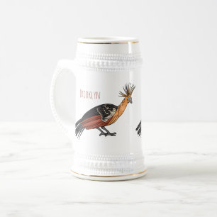 Caneca De Cerveja Ilustração de desenho animado de aves Hoatzin