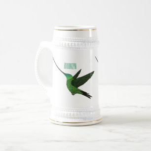 Caneca De Cerveja Ilustração de desenho animado de beija-flor-espada