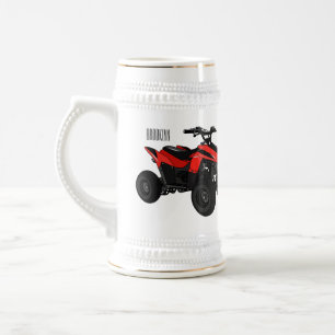 Caneca De Cerveja Ilustração de desenho animado de bicicleta atv