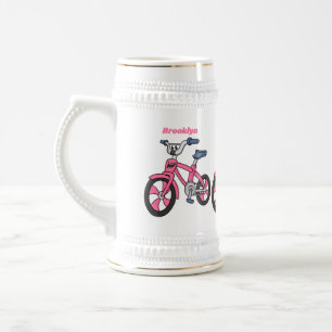 Caneca De Cerveja Ilustração de desenho animado de bicicleta de cria