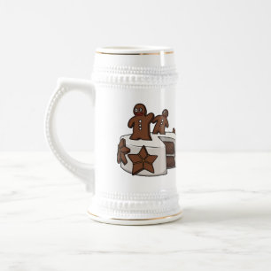 Caneca De Cerveja Ilustração de desenho animado de bolo de gengibre