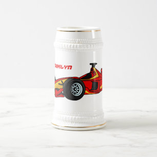 Caneca De Cerveja Ilustração de desenho animado de carros de alta 