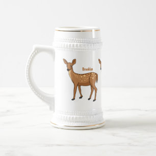 Caneca De Cerveja Ilustração de desenho animado de cervo pintado