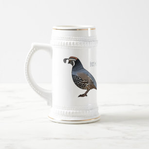 Caneca De Cerveja Ilustração de desenho animado de codorniz da Calif