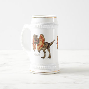 Caneca De Cerveja Ilustração de desenho animado de Dilophosaurus