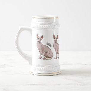 Caneca De Cerveja Ilustração de desenho animado de gato esphynx