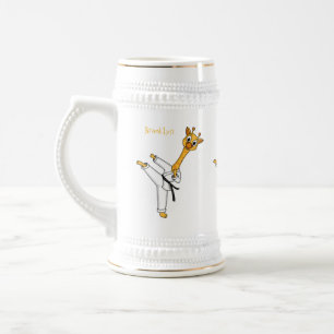 Caneca De Cerveja Ilustração de desenho animado de Kung Fu girafa