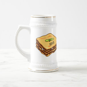 Caneca De Cerveja Ilustração de desenho animado de Lasagna