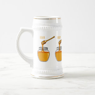 Caneca De Cerveja Ilustração de desenho animado de mel