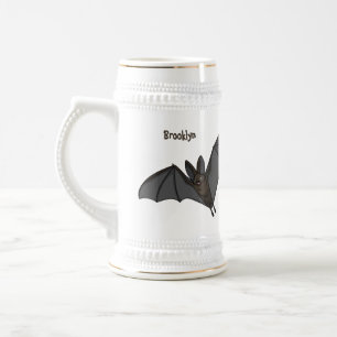 Caneca De Cerveja Ilustração de desenho animado de morcegos grande