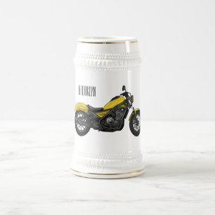 Caneca De Cerveja Ilustração de desenho animado de motociclo cruzado