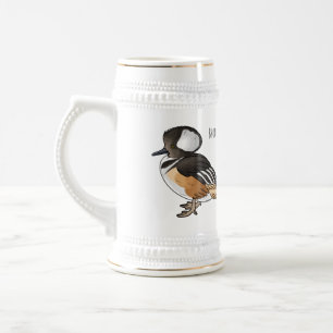 Caneca De Cerveja Ilustração de desenho animado de pássaro merganser