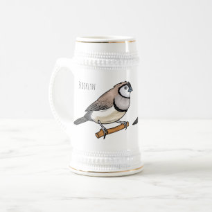 Caneca De Cerveja Ilustração de desenho animado de pássaros de barba