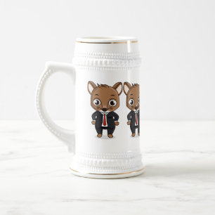 Caneca De Cerveja Ilustração de desenho animado de rato bonito