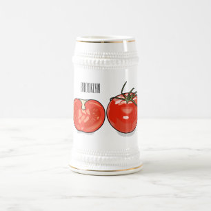 Caneca De Cerveja Ilustração de desenho animado de tomate