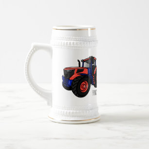 Caneca De Cerveja Ilustração de desenho animado de trator