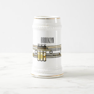 Caneca De Cerveja Ilustração de desenho animado de trompete