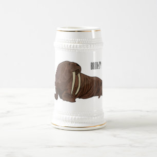 Caneca De Cerveja Ilustração de desenho animado de Walrus