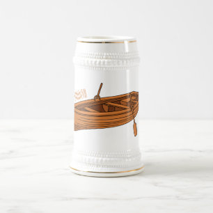 Caneca De Cerveja Ilustração de desenho animado em Rowboat