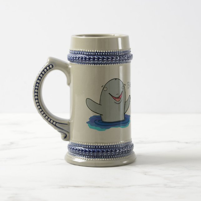 Caneca De Cerveja Ilustração de desenho animado feliz e adorável (Esquerda)