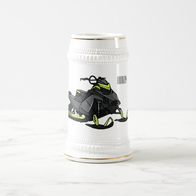 Caneca De Cerveja Ilustração de desenho animado Snowmobile (Centro)