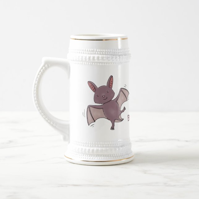 Caneca De Cerveja Ilustração de desenho animado voador de filhotes (Esquerda)