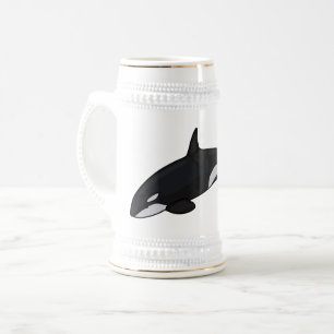 Caneca De Cerveja Ilustração de desenho da baleia assassina