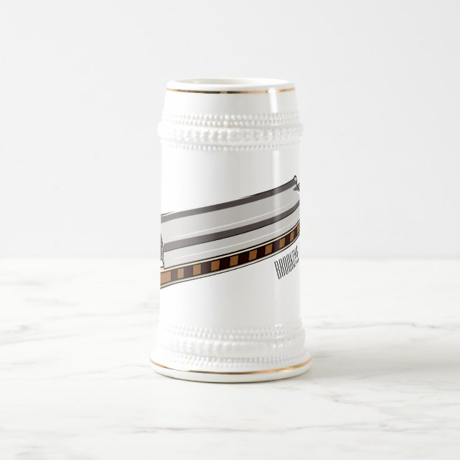 Caneca De Cerveja Ilustração de desenho da Harmonica (Centro)