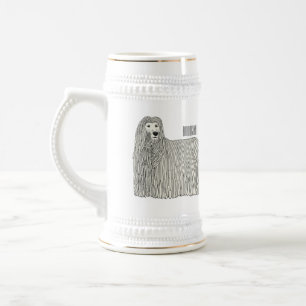 Caneca De Cerveja Ilustração de desenho de cães Komondor