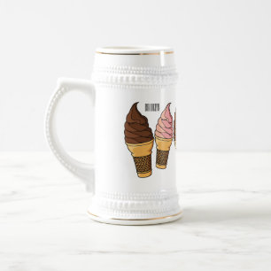 Caneca De Cerveja ilustração de desenho de cone de sorvete