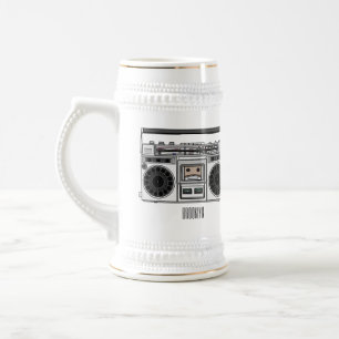 Caneca De Cerveja Ilustração de desenho de rádio