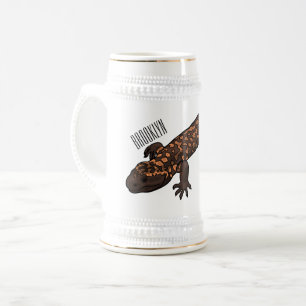 Caneca De Cerveja Ilustração de desenho do monstro de Gila