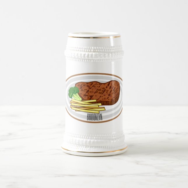Caneca De Cerveja Ilustração de desenho em bife (Centro)