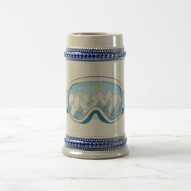 Caneca De Cerveja Ilustração de Óculos de Esqui de Montanha (Centro)