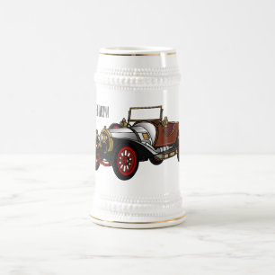 Caneca De Cerveja Ilustração do desenho animado Classic car 1920