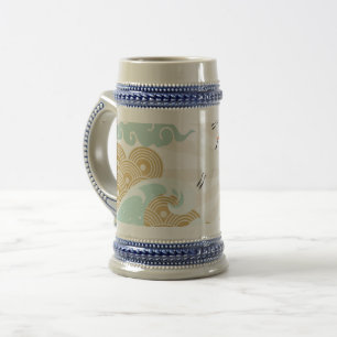 Caneca De Cerveja ilustração do japão do sol da montanha