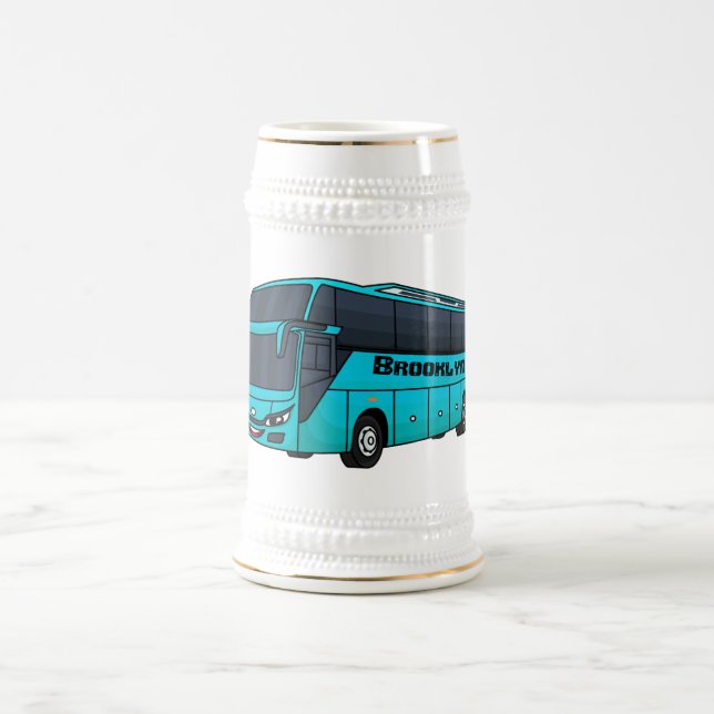 Caneca De Cerveja Ilustração moderna do desenho animado do ônibus de (Centro)