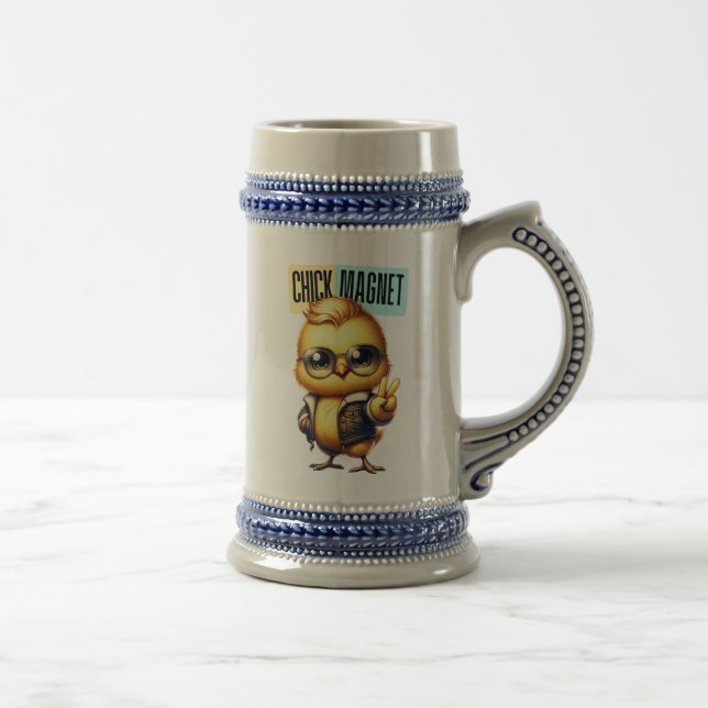 Caneca De Cerveja Ímã de Frango Fofo Festa da Páscoa Engraçado (Direita)