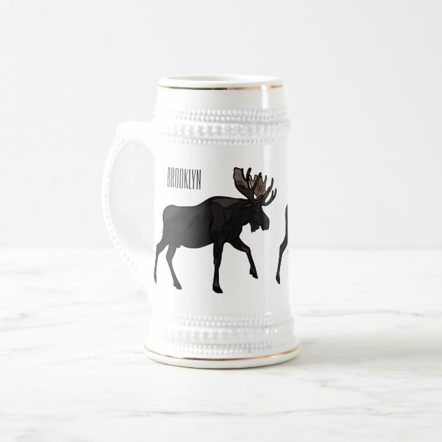 Caneca De Cerveja Imagem de desenho animado (Frente Esquerda)