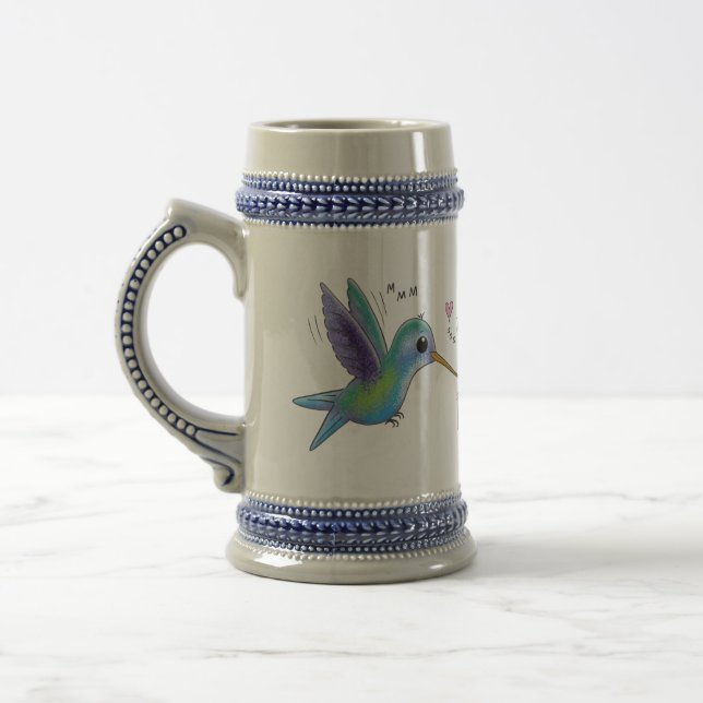 Caneca De Cerveja Imagem de desenho animado de bee hummingbird (Esquerda)