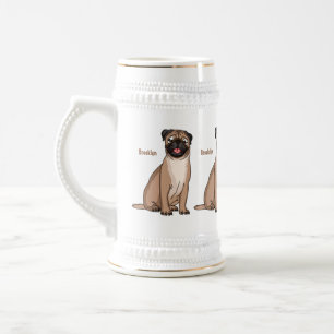 Caneca De Cerveja Imagem de desenho animado de cachorro feliz e engr