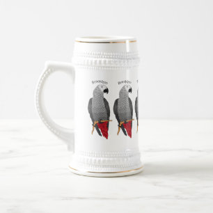 Caneca De Cerveja Imagem de desenho animado de cinza africana