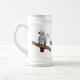 Caneca De Cerveja Imagem de desenho animado de cinza africana