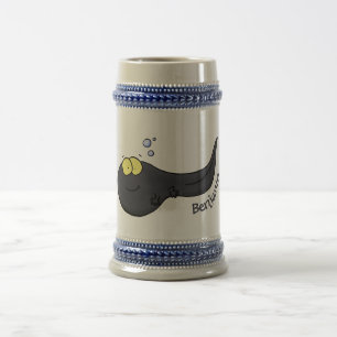 Caneca De Cerveja Imagem de desenho animado de girino divertido