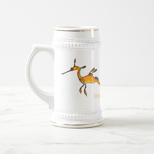 Caneca De Cerveja Imagem de desenho animado de seadragão fraco (Esquerda)