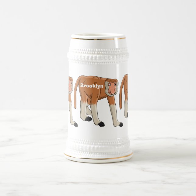 Caneca De Cerveja Imagem de desenhos animados de macacos (Centro)