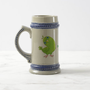 Caneca De Cerveja Imagem de desenhos animados de periquito verde-esv