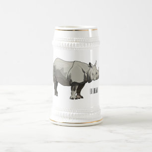 Caneca De Cerveja Imagem do desenho animado de Javan rhinoceros