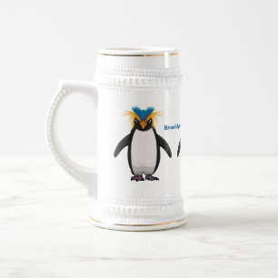 Caneca De Cerveja Imagem do desenho animado de pinguim macarrão-bran
